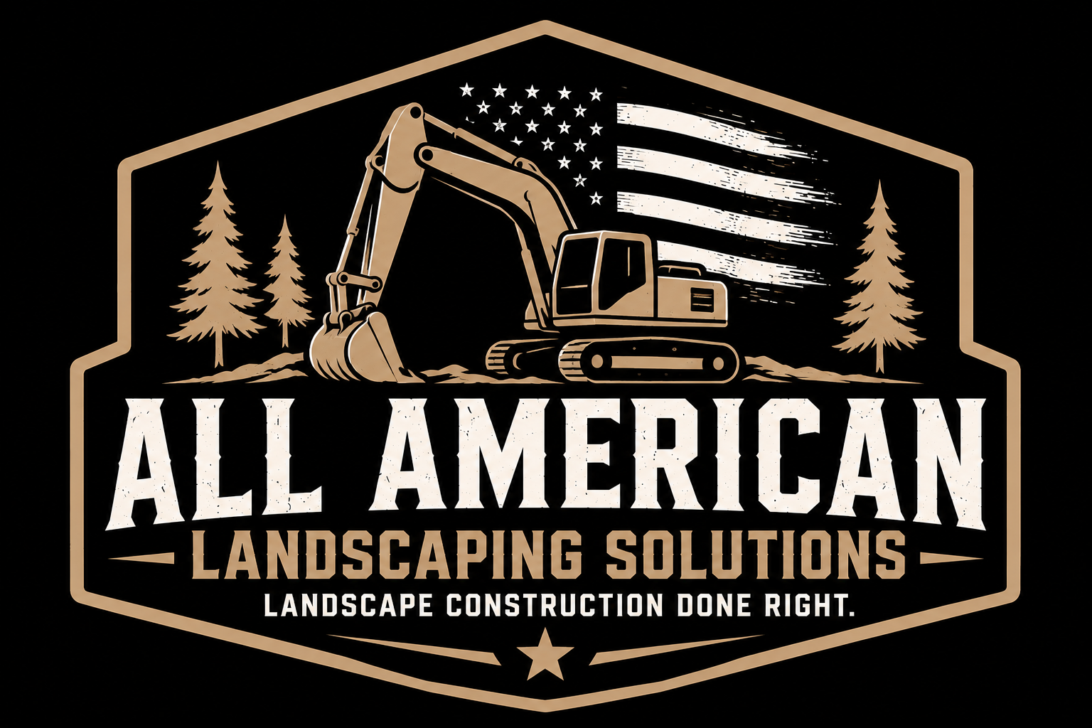 All American Landscaping Solutions excavator logo